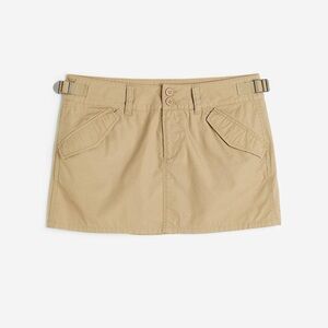 Tan Mini Skirt with Pockets